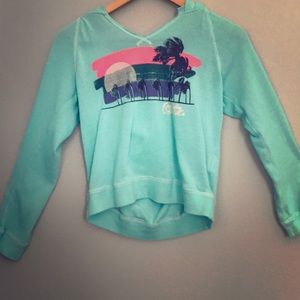 Roxy Girl turquoise sweater hoodie sz 14 XL